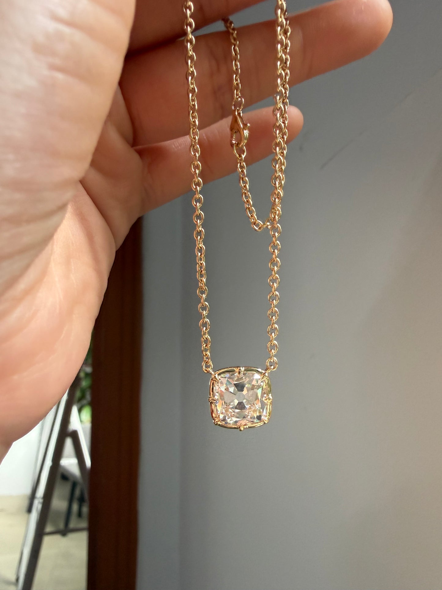 Pirmiana Jewelry Customized 18k Yellow Gold 5ct D VVS1 old mine cut Lab Grown Diamond Pendant for Women Party Gift