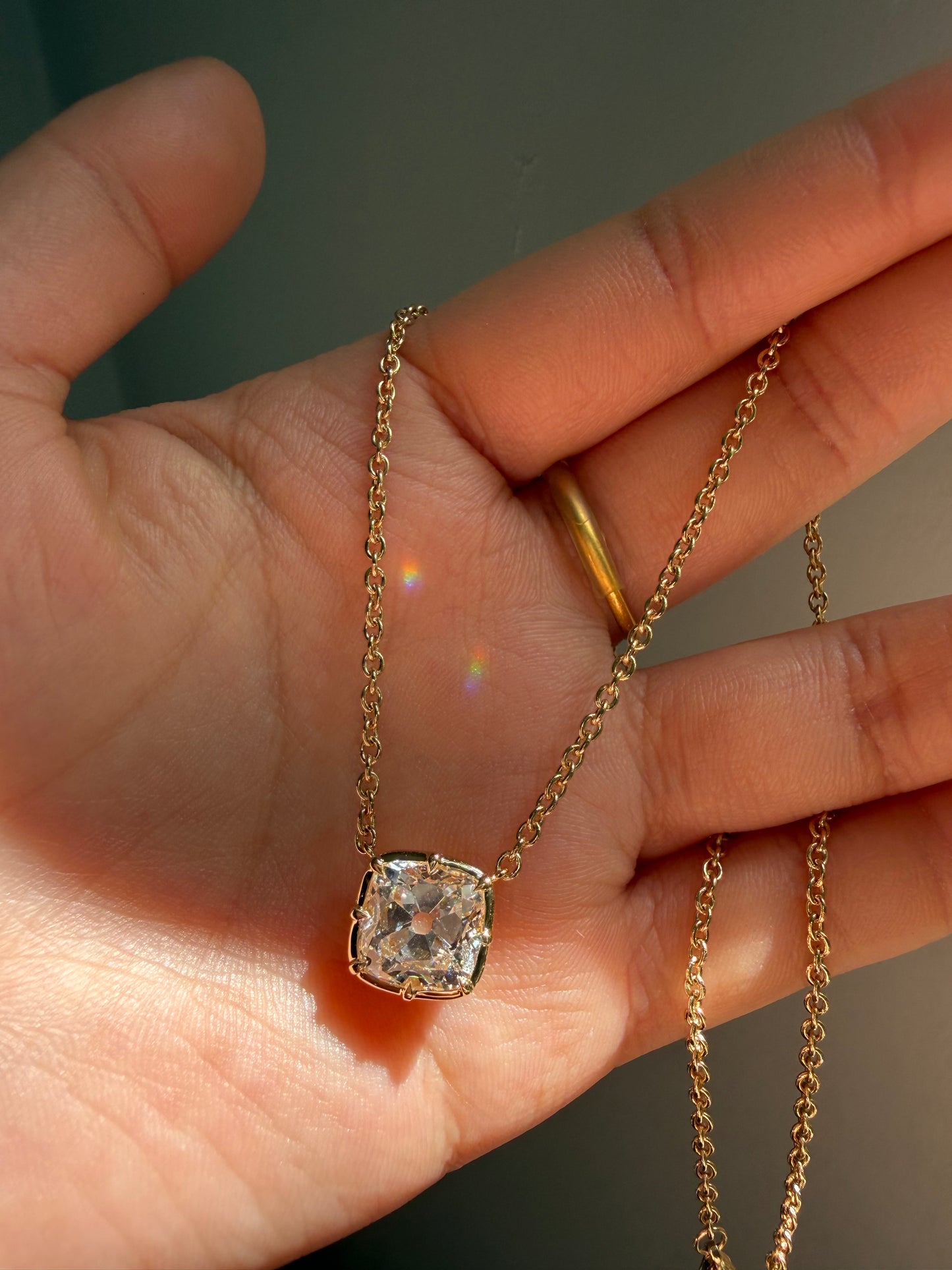 Pirmiana Jewelry Customized 18k Yellow Gold 5ct D VVS1 old mine cut Lab Grown Diamond Pendant for Women Party Gift
