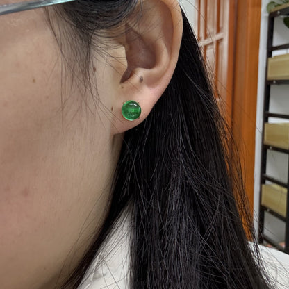 Pirmiana Jewelry Customized 18k Yellow Gold total 4.7ct Cabochan Lab Grown Emerald Earrings for Women Party Gift