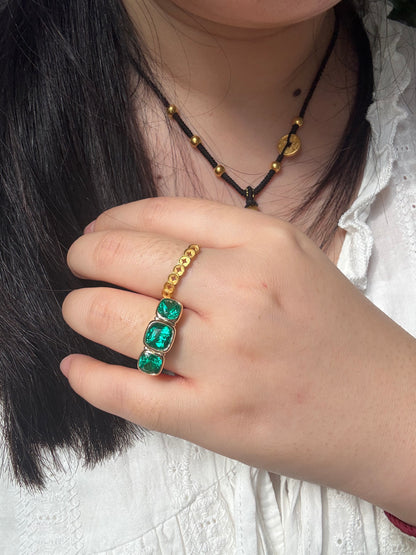Pirmiana Hot Sale Classic Design Lab Grown Emerald 18k yellow Gold Rings 3.3ct total Lab Grown Emerald Girlfriend Gift