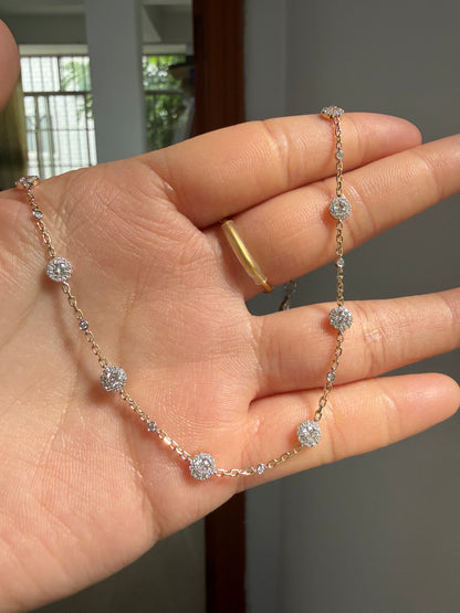 Pirmiana Jewelry Customized 18k Yellow Gold  Lab Grown Diamond Necklace for Women Party Gift