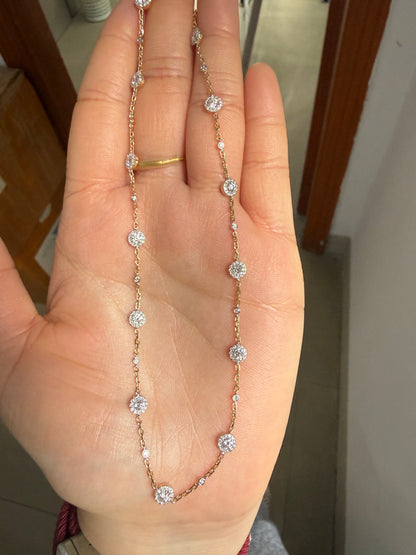 Pirmiana Jewelry Customized 18k Yellow Gold  Lab Grown Diamond Necklace for Women Party Gift