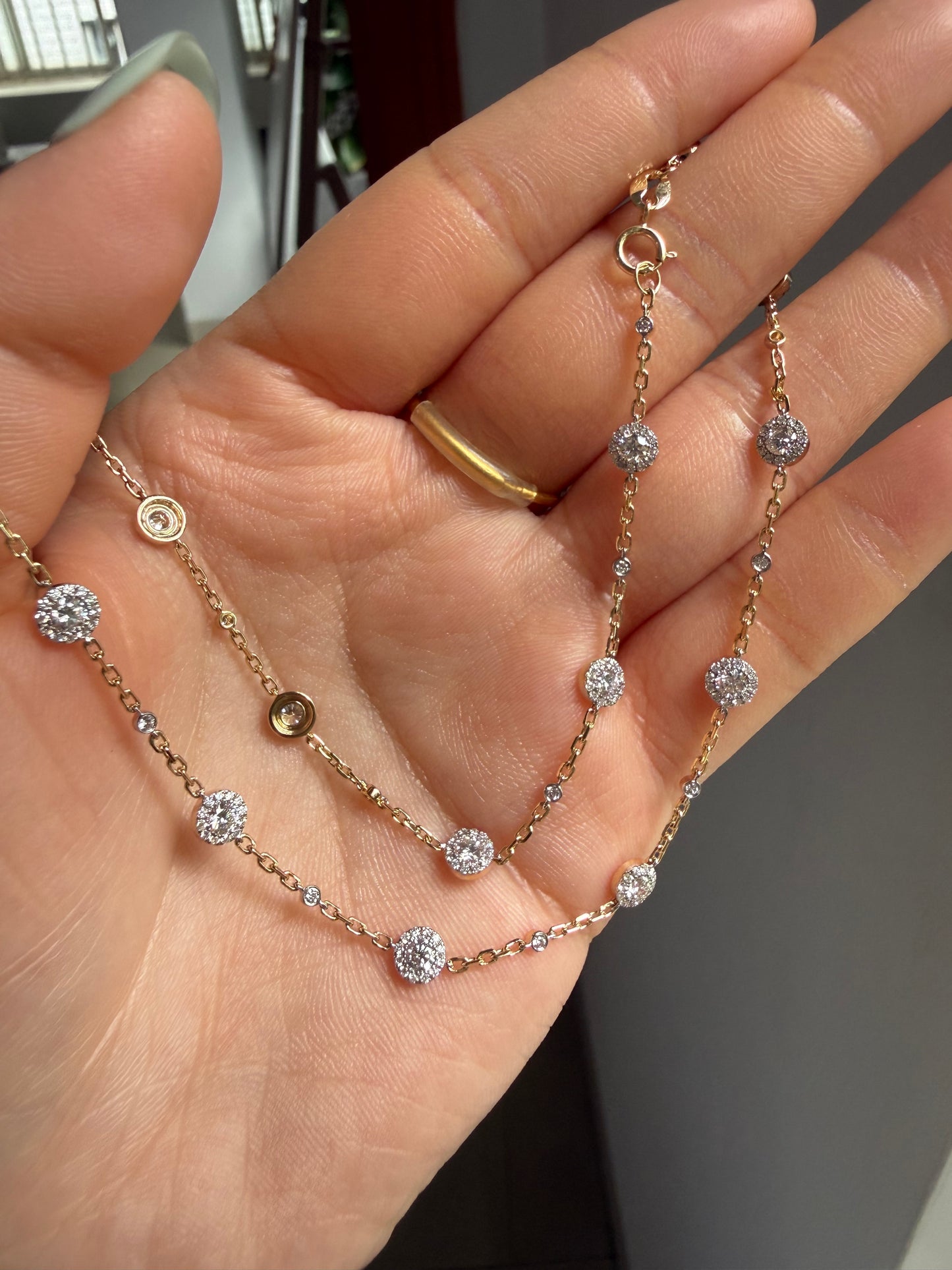 Pirmiana Jewelry Customized 18k Yellow Gold  Lab Grown Diamond Necklace for Women Party Gift