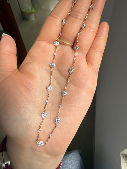 Pirmiana Jewelry Customized 18k Yellow Gold  Lab Grown Diamond Necklace for Women Party Gift