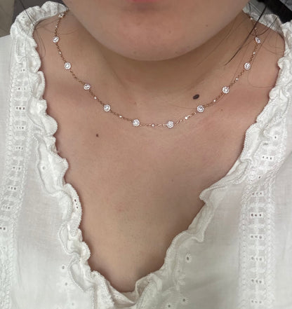 Pirmiana Jewelry Customized 18k Yellow Gold  Lab Grown Diamond Necklace for Women Party Gift