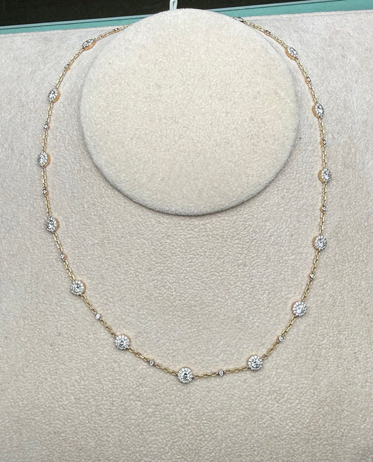 Pirmiana Jewelry Customized 18k Yellow Gold  Lab Grown Diamond Necklace for Women Party Gift