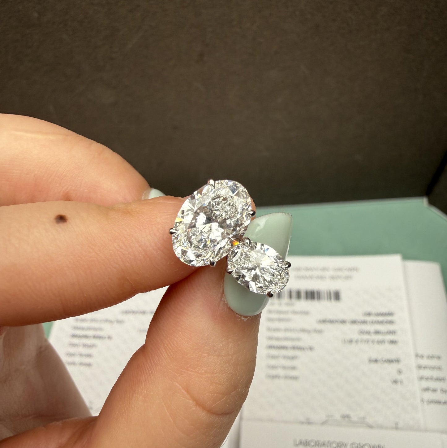 Pirmiana Custom Design 18K White Gold Earrings for Women 2.6+1ct Each CVD Lab Grown Diamond Jewelry