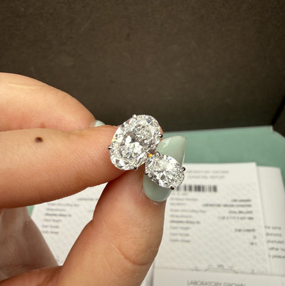 Pirmiana Custom Design 18K White Gold Earrings for Women 2.6+1ct Each CVD Lab Grown Diamond Jewelry