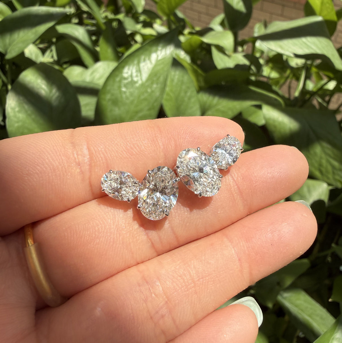 Pirmiana Custom Design 18K White Gold Earrings for Women 2.6+1ct Each CVD Lab Grown Diamond Jewelry