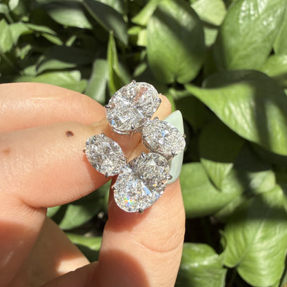 Pirmiana Custom Design 18K White Gold Earrings for Women 2.6+1ct Each CVD Lab Grown Diamond Jewelry