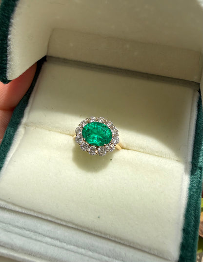 Pirmiana Hot Sale Classic Design Lab Grown Emerald 14k yellow Gold Rings 7X9MM 1.7ct Lab Grown Emerald Girlfriend Gift