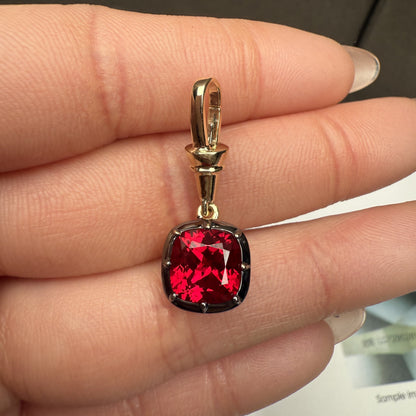 Primiana Hot Sale New Classic Style Black Gold Chain With 9k 3ct Lab Grown Ruby Prendant Girlfriend Gift