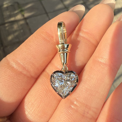 Primiana Hot Sale New Classic Style Black Gold Chain With 18k Gold 3ct Heart Shape Lab Diamond Prendant Girlfriend Gift