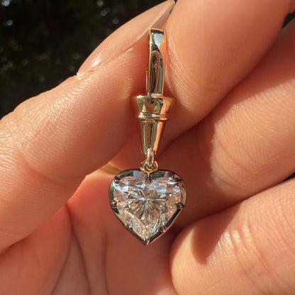 Primiana Hot Sale New Classic Style Black Gold Chain With 18k Gold 3ct Heart Shape Lab Diamond Prendant Girlfriend Gift