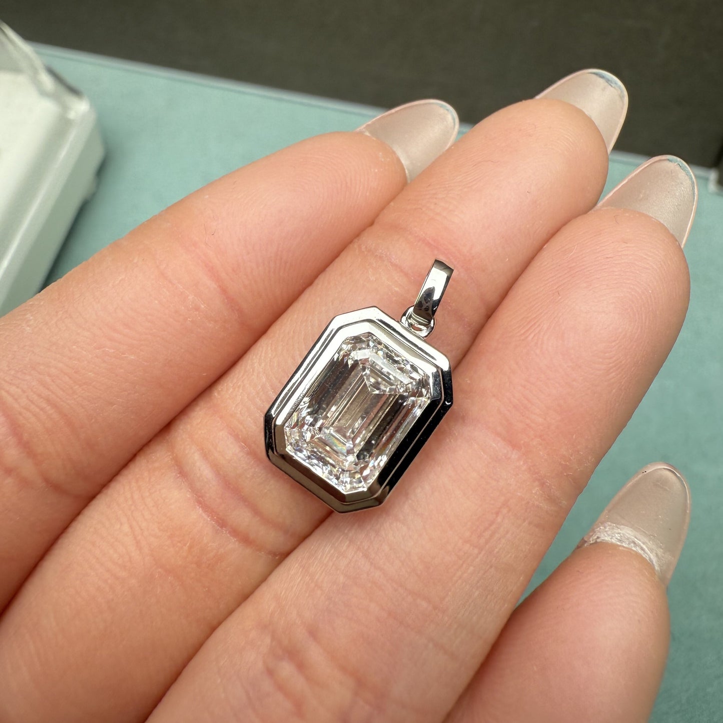 Pirmiana Jewelry Customized 14k White Gold 3ct D VS1 Lab Grown Diamond Pendant for Women Party Gift