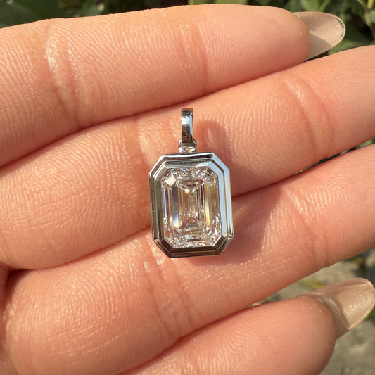 Pirmiana Jewelry Customized 14k White Gold 3ct D VS1 Lab Grown Diamond Pendant for Women Party Gift
