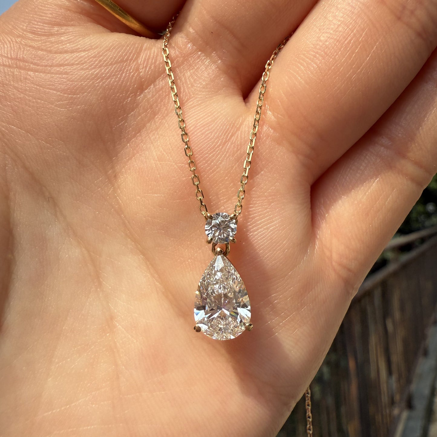 Pirmiana Jewelry Customized 18k Yellow Gold 2ct D VS1 Lab Grown Diamond Necklace for Women Party Gift