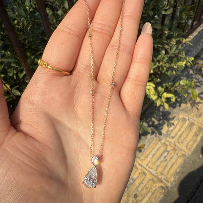 Pirmiana Jewelry Customized 18k Yellow Gold 2ct D VS1 Lab Grown Diamond Necklace for Women Party Gift