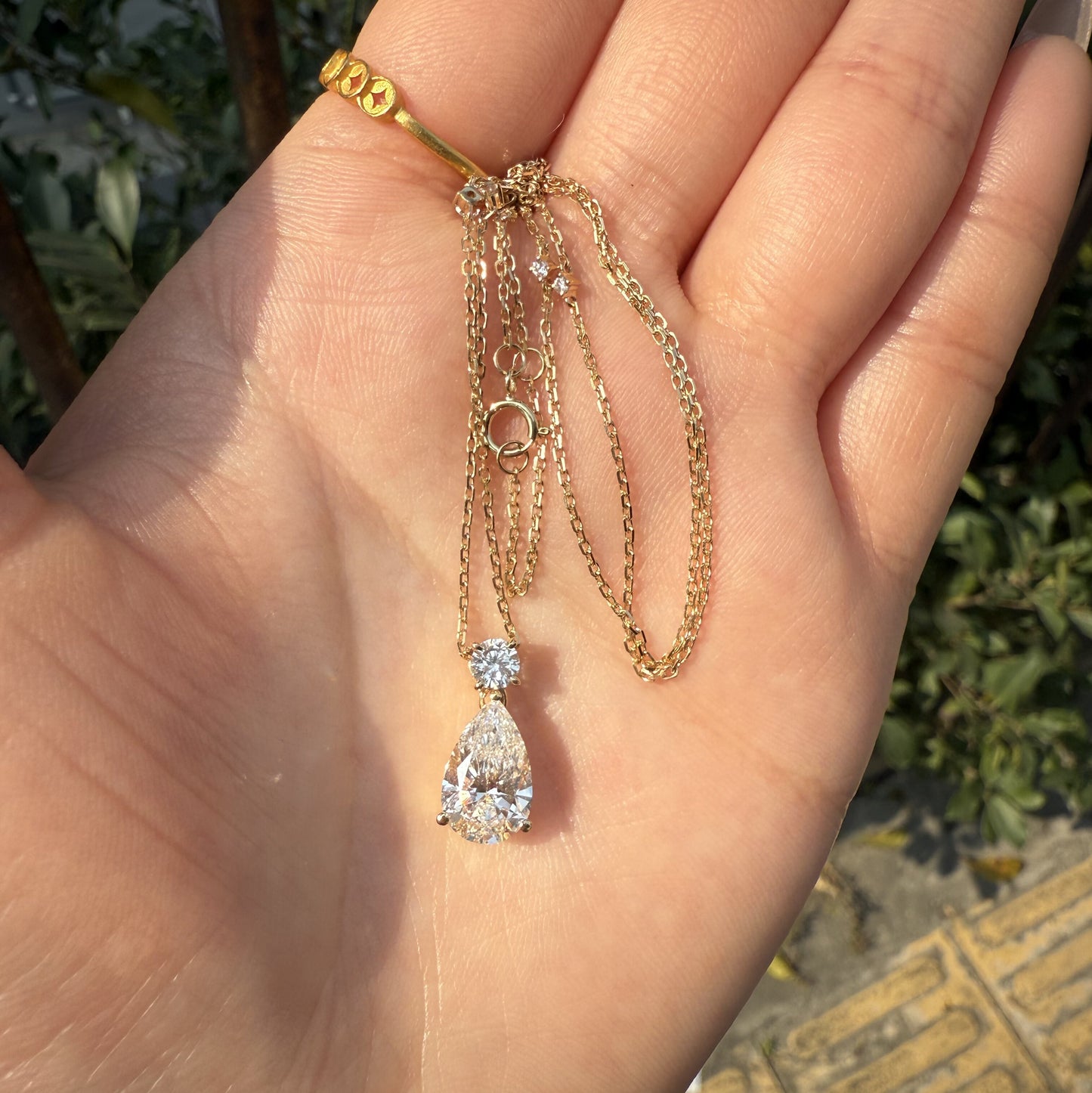 Pirmiana Jewelry Customized 18k Yellow Gold 2ct D VS1 Lab Grown Diamond Necklace for Women Party Gift