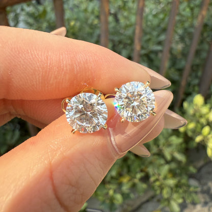 Pirmiana Custom Design 18K Yellow Gold Earrings for Women 2ct Each CVD Lab Grown Diamond Jewelry