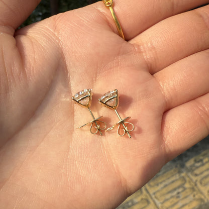 Pirmiana Custom Design 18K Yellow Gold Earrings for Women 2ct Each CVD Lab Grown Diamond Jewelry