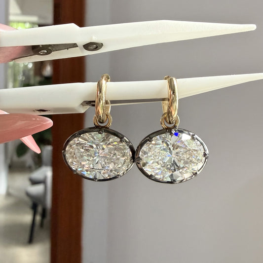 Pirmiana Customized 9k Yellow Gold 5ct Each Lab Grown Diamond Earrings for Women Party Gift