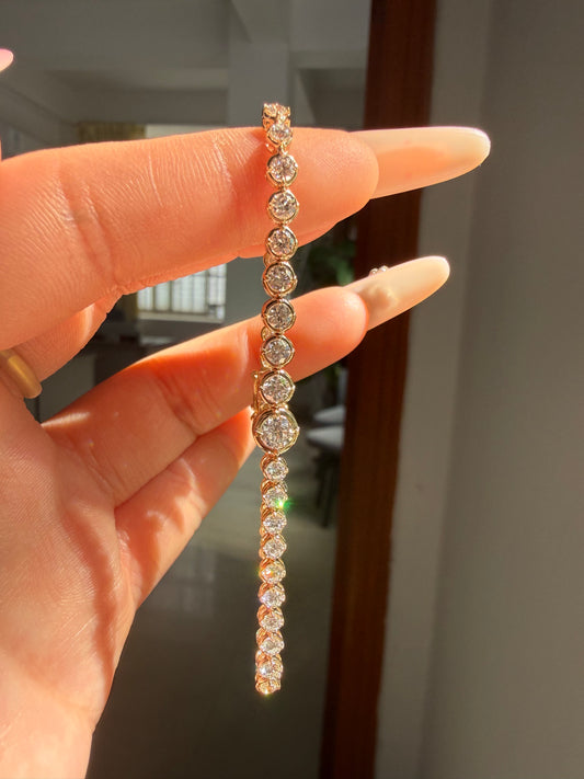 Pirmiana Jewelry Customized 14K Yellow Gold total 2.7ct Lab Grown Diamond Eternity Bracelet Engagement for Women Fine Jewelry