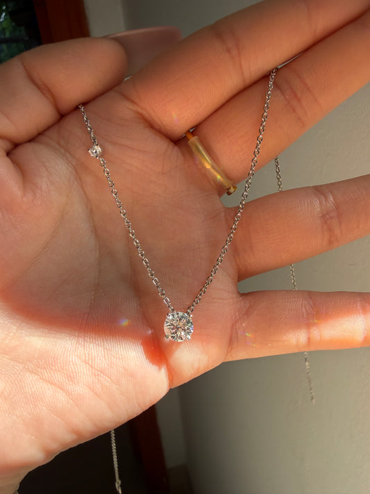 Pirmiana Jewelry Customized platinum 1ct Lab Grown Diamond Necklace for Women Party Gift