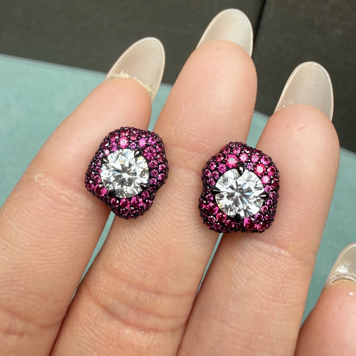 Pirmiana Customized 18k White Gold 1ct Each Lab Grown Diamond Earrings for Women Party Gift