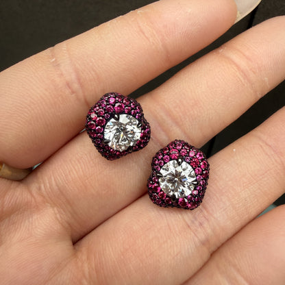 Pirmiana Customized 18k White Gold 1ct Each Lab Grown Diamond Earrings for Women Party Gift