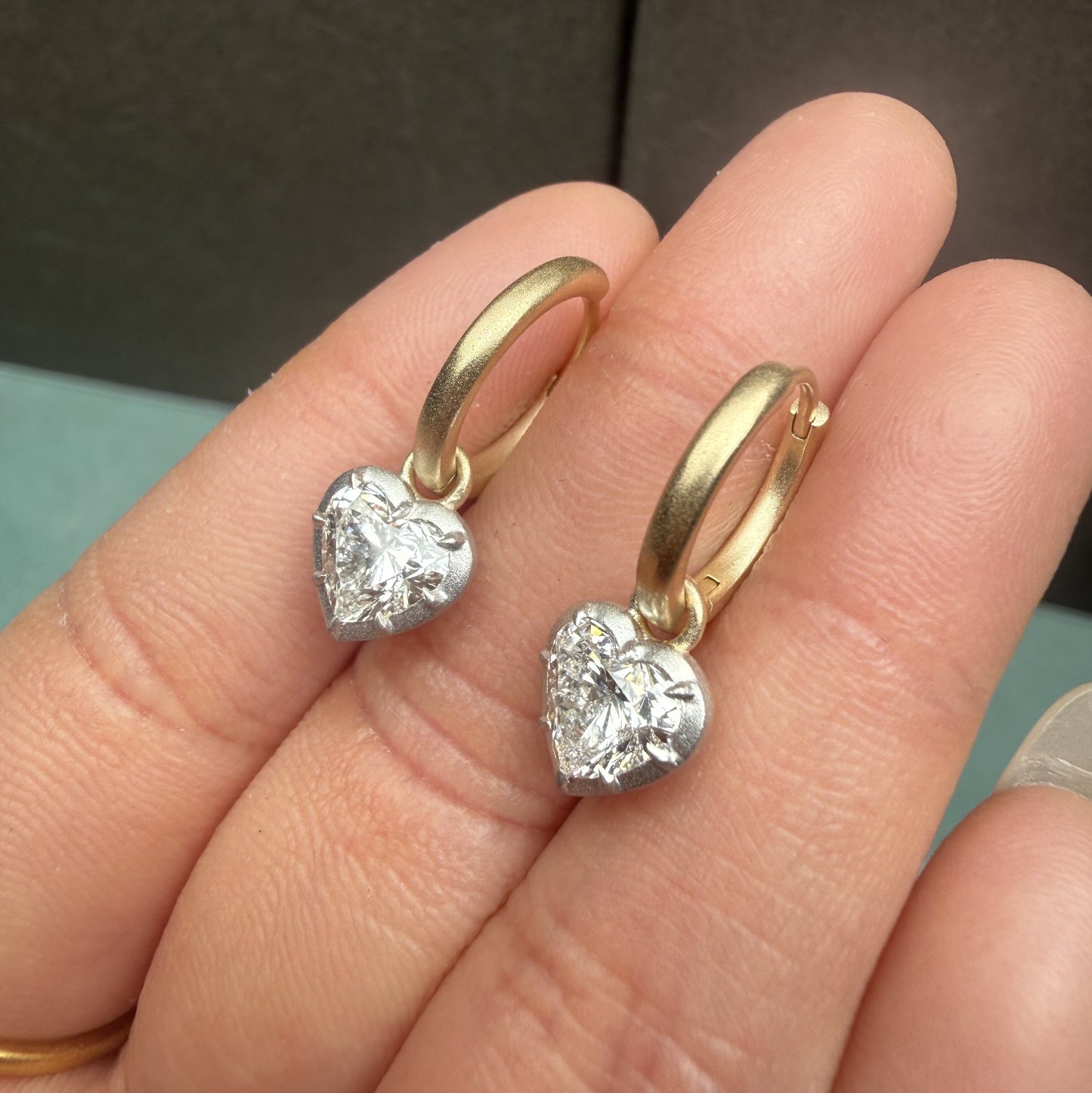 Pirmiana Customized 14k Yellow Gold 1ct Each Matte polishing Lab Grown Diamond Earrings for Women Party Gift