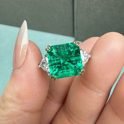 Pirmiana 18K White Gold 4.5ct Lab Grown Emerald Engagementring for Women