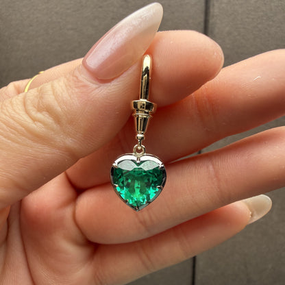 Primiana New Classic Style 9K 9x9mm 2.5ct Heart Shape Lab Grwon Emerlad Pendant Girlfriend Gift