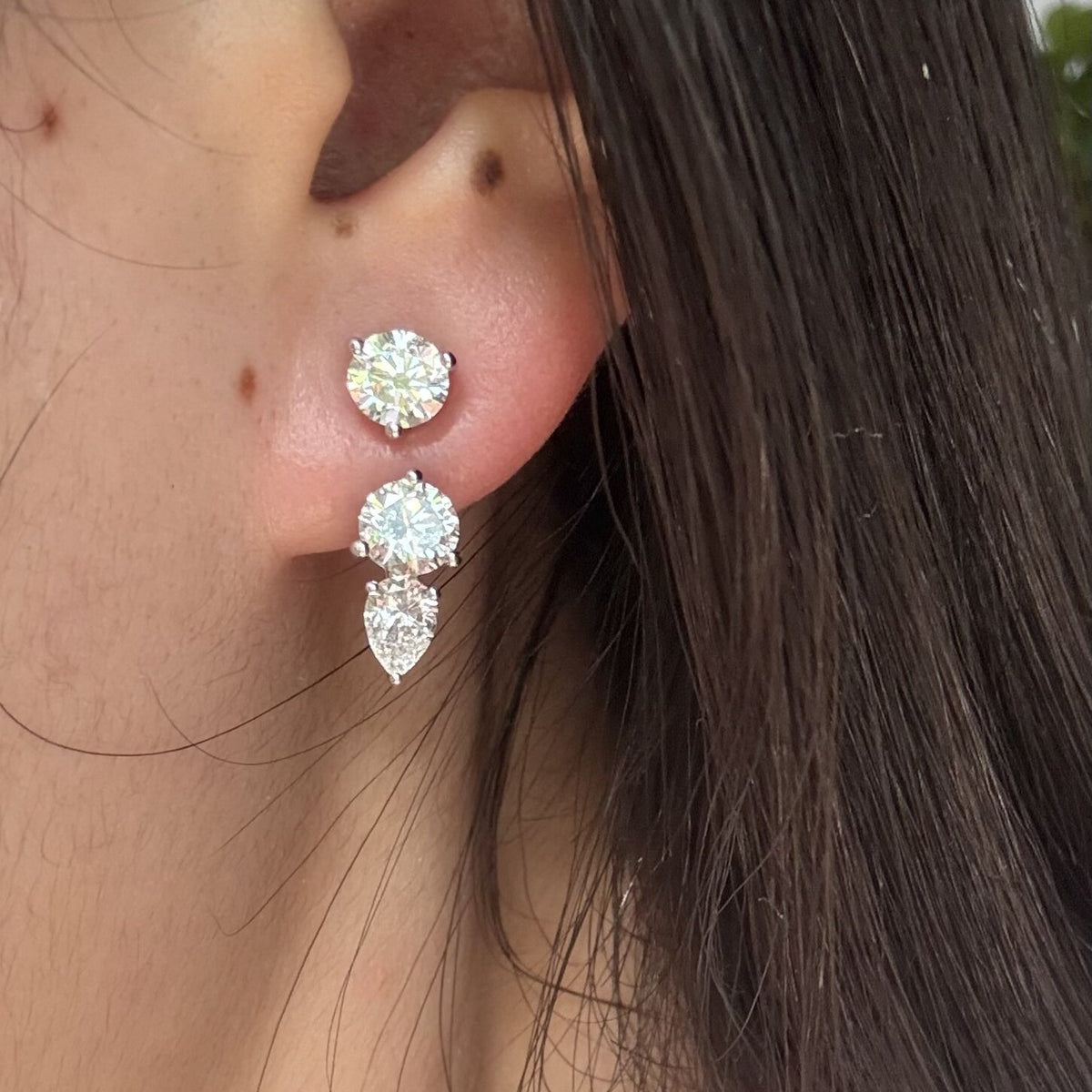 Pirmiana Customized 14k white Gold 4.5ct total Lab Grown Diamond Earrings for Women Party Gift