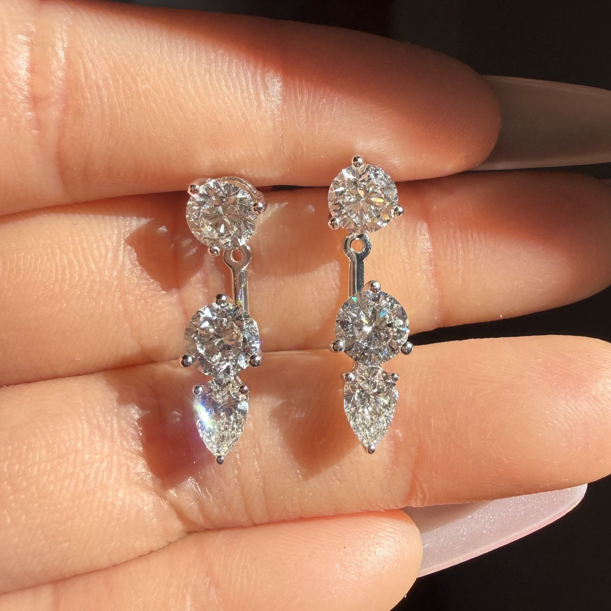 Pirmiana Customized 14k white Gold 4.5ct total Lab Grown Diamond Earrings for Women Party Gift