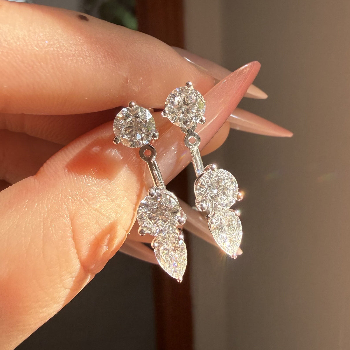 Pirmiana Customized 14k white Gold 4.5ct total Lab Grown Diamond Earrings for Women Party Gift