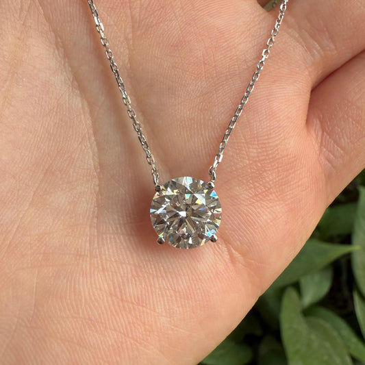 Ruif Jewelry Classic Design 18k white gold 3ct Round Shape Lab Grown Diamond Pendant Necklace Gemstone Jewelry