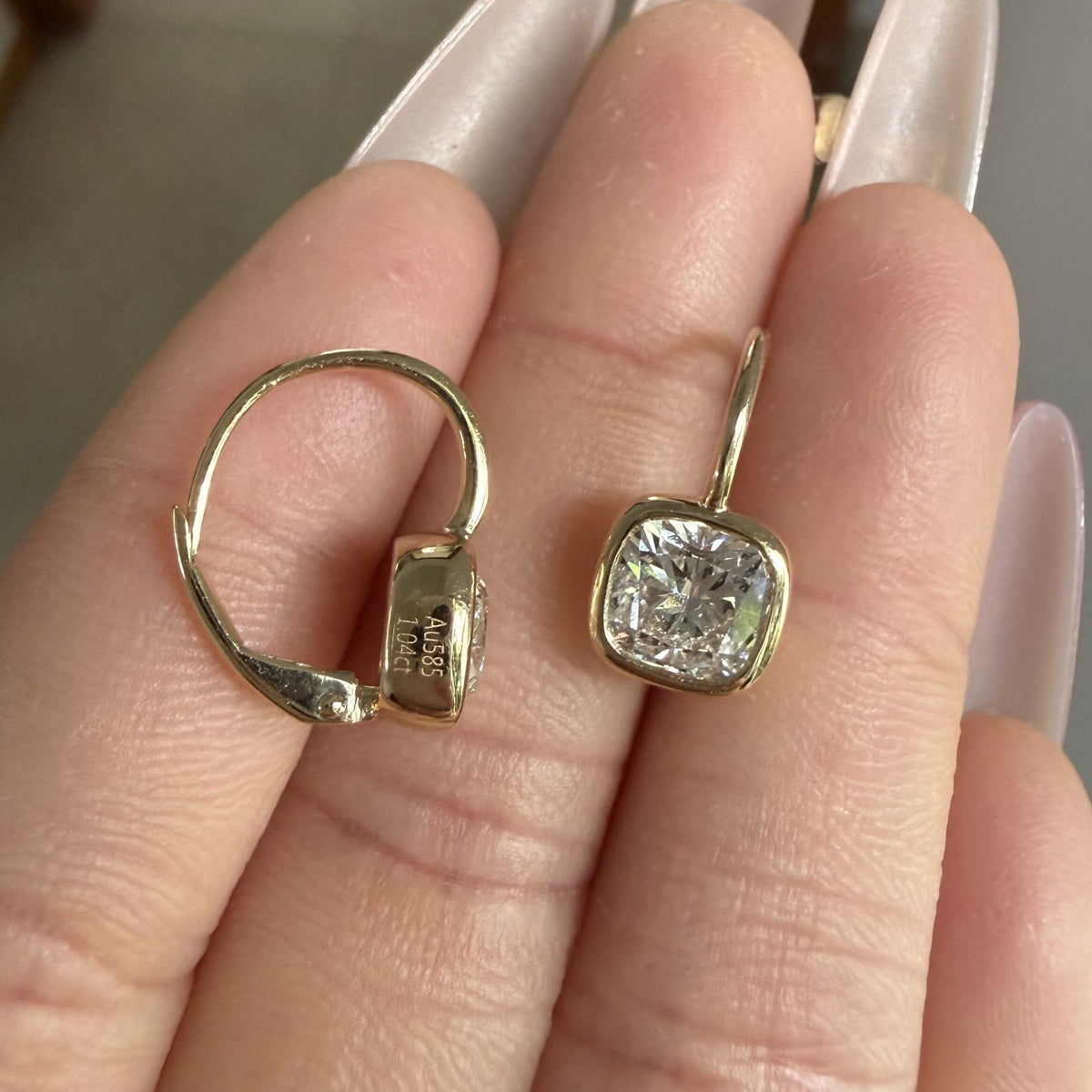 Pirmiana Customized 14k Yellow Gold 1ct each Lab Grown Diamond Earrings for Women Party Gift