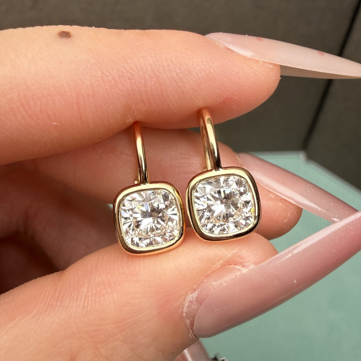 Pirmiana Customized 14k Yellow Gold 1ct each Lab Grown Diamond Earrings for Women Party Gift