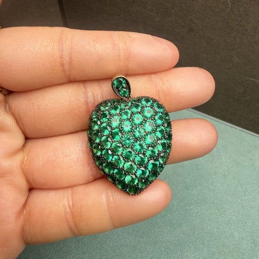 Primiana New Classic Style 9K Lab Grwon Emerlad Pendant Girlfriend Gift