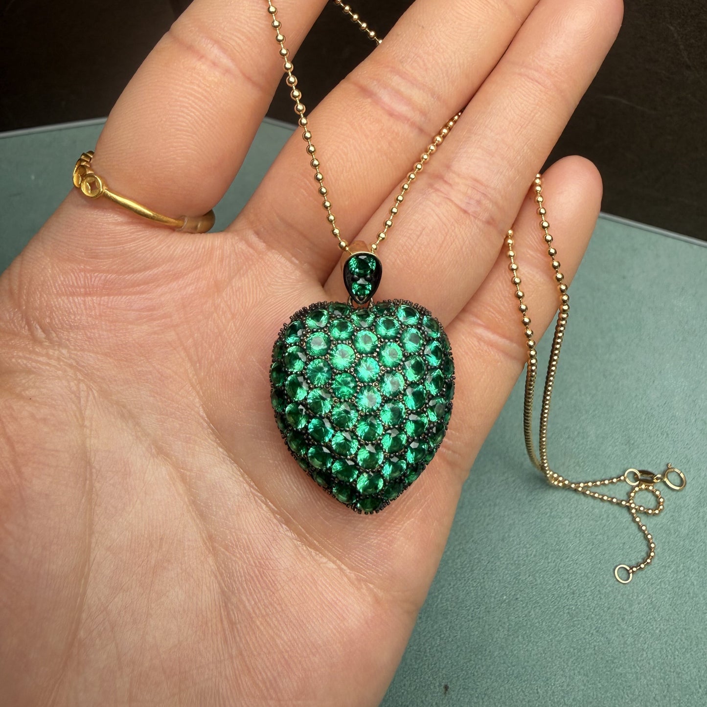 Primiana New Classic Style 9K Lab Grwon Emerlad Pendant Girlfriend Gift