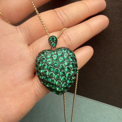 Primiana New Classic Style 9K Lab Grwon Emerlad Pendant Girlfriend Gift