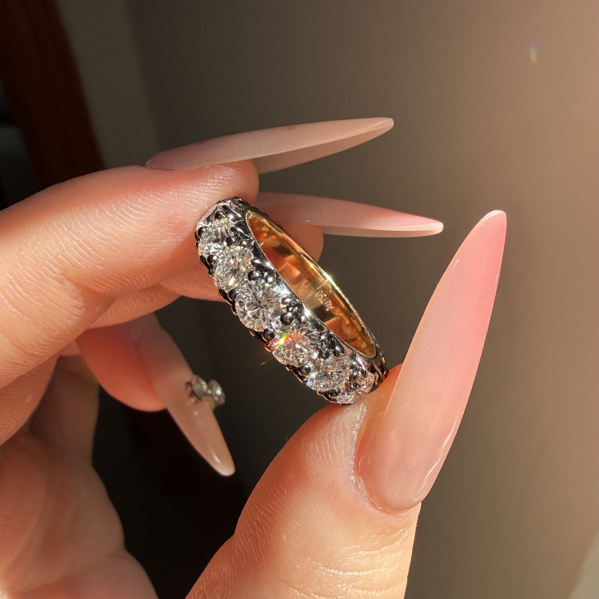 Pirmiana Jewelry Customized 18k 4mm 0.25ct each round shape Lab Grown Diamond Rings Engagement Wedding Band for Women Fine Jewelry