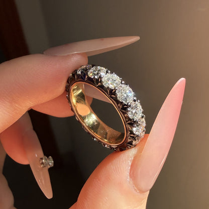 Pirmiana Jewelry Customized 18k 4mm 0.25ct each round shape Lab Grown Diamond Rings Engagement Wedding Band for Women Fine Jewelry