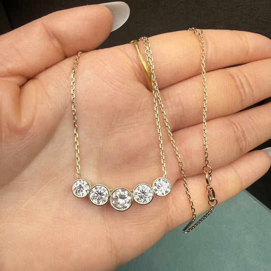 Pirmiana Jewelry Customized 14k Yellow Gold Lab Grown Diamond Necklace for Women Party Gift