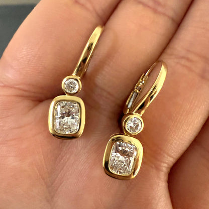 Pirmiana Custom Design 18K Yellow Gold Earrings for Women 1ct each Lab Grown Diamond Jewelry
