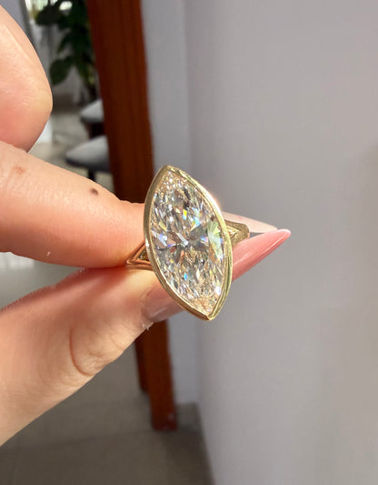 Pirmiana Jewelry Customized 18k Yellow gold 5ct E VVS2 Lab Grown Diamond Rings Engagement Wedding Band for Women Fine Jewelry