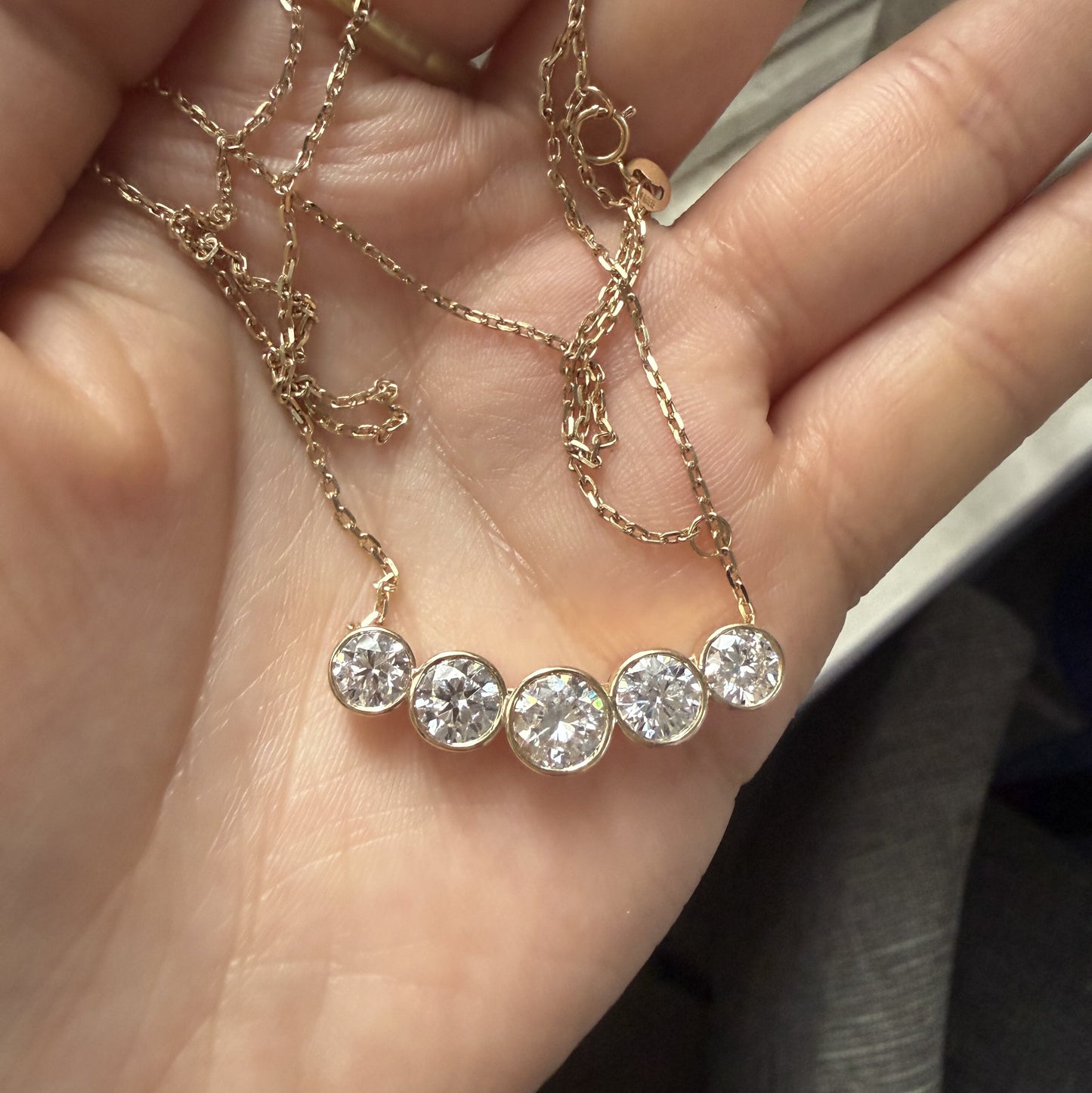 Pirmiana Jewelry Customized 14k Yellow Gold Lab Grown Diamond Necklace for Women Party Gift