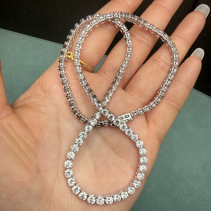 Pirmiana Jewelry Classic Design 14K White Gold 0.15ct Each HPHT Diamond Necklace Jewelry for Party Wedding Gift