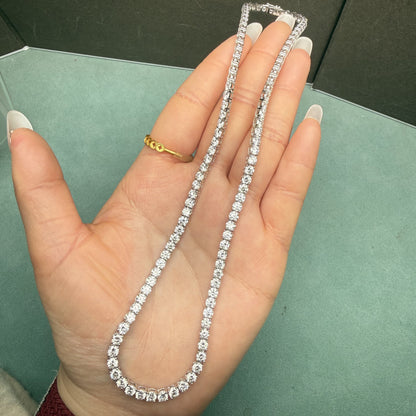 Pirmiana Jewelry Classic Design 14K White Gold 0.15ct Each HPHT Diamond Necklace Jewelry for Party Wedding Gift